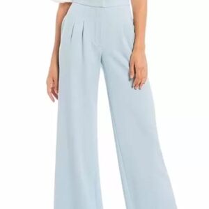 Elegant Light Blue Women's Wide-Leg Pants